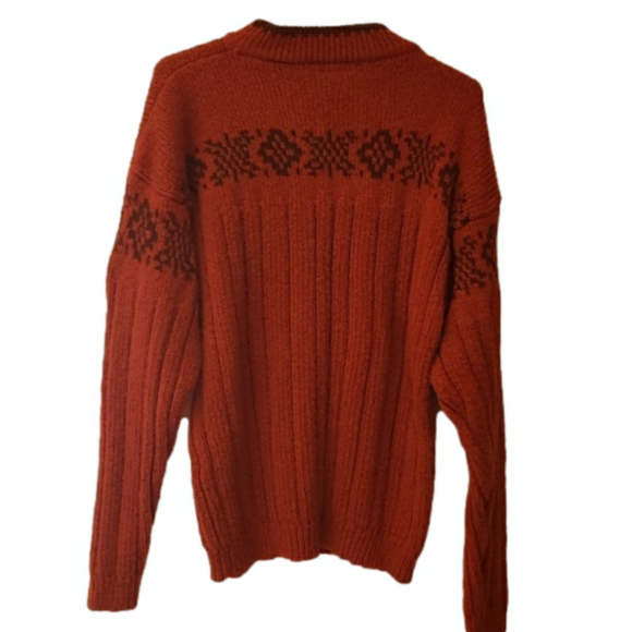 Hombre Barrage Sweater Winter Knit Crew Neck Size Medium Men Medium Burnt - Picture 2 of 12